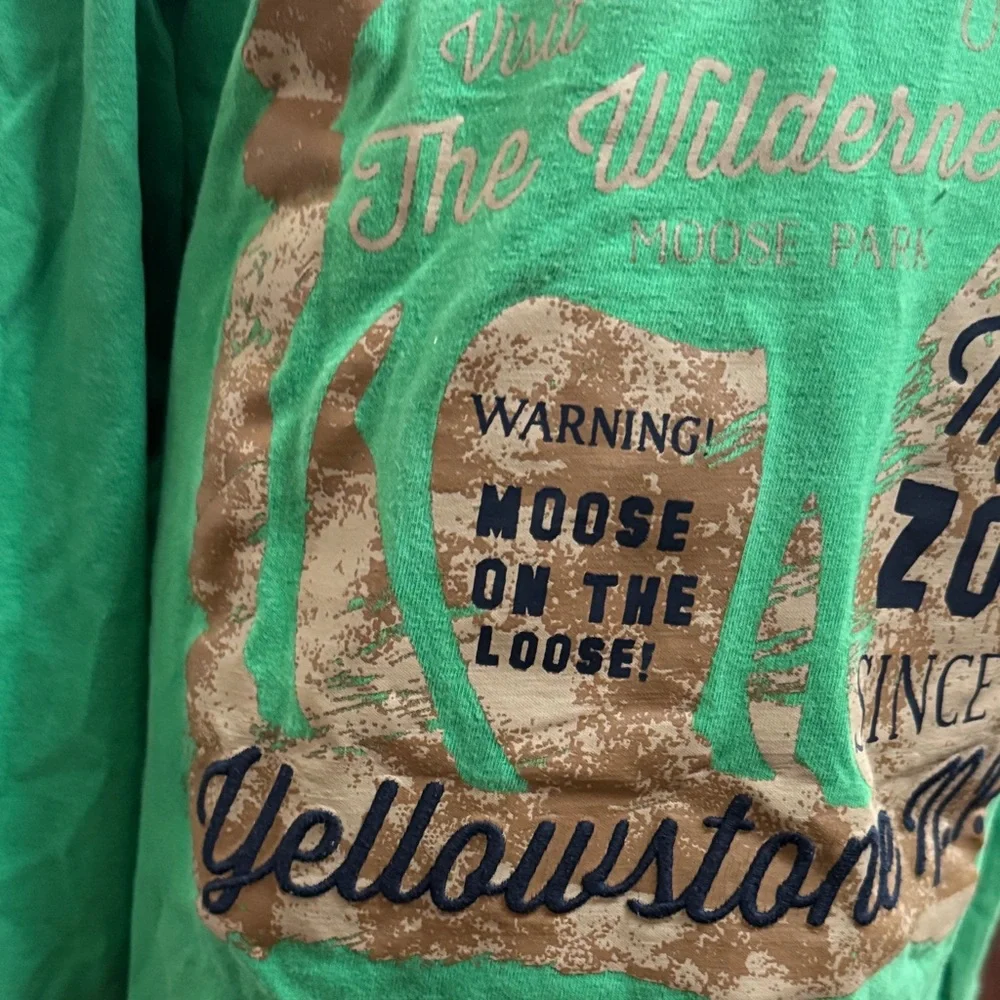 🫎 Gymboree Green Moose Graphic Long Sleeve Tee